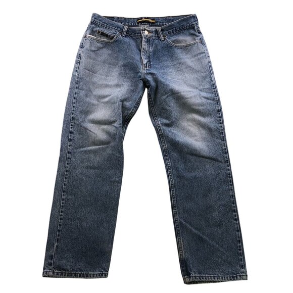 Lee Mens Jeans Size 34x30 Regular Fit Mens Straight Leg Cotton Blue Denim Casual - Picture 1 of 16
